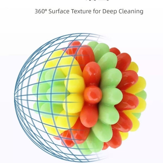 KFX-6404925 Durable Rubber Teething Toy Ball for Dogs, Colorful Chew Ball for Dental Care and Playtime