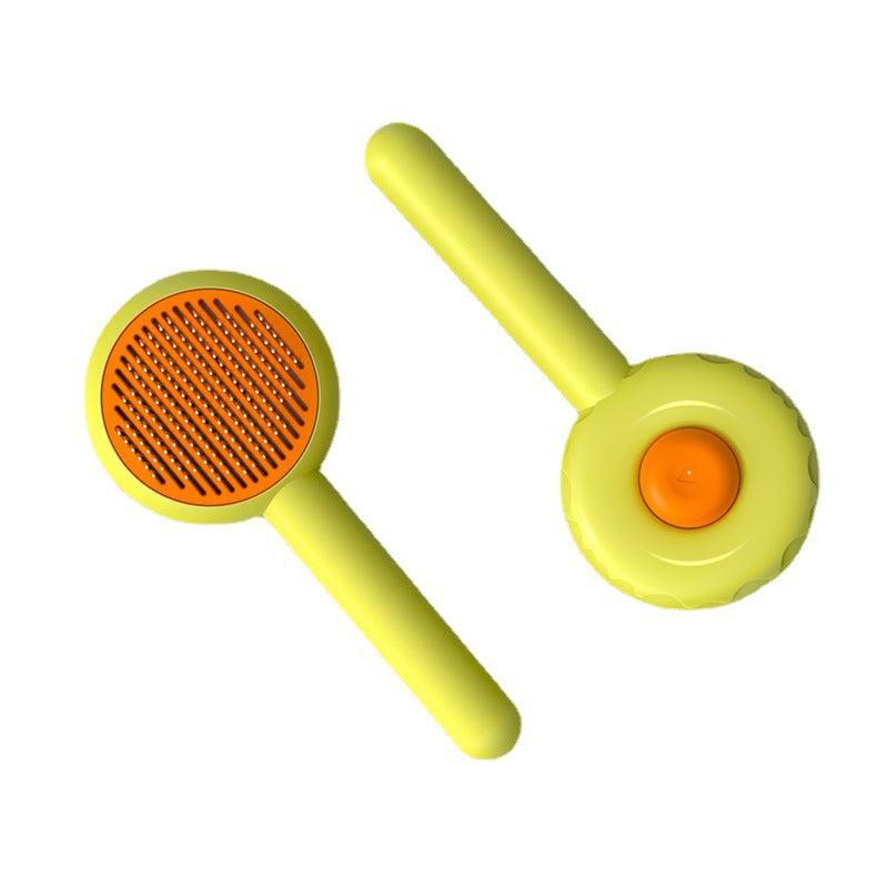 KFX-6407869 Pet Grooming Donut Comb with Stainless Steel Needles for Cats and Dogs - Green, Pink, White