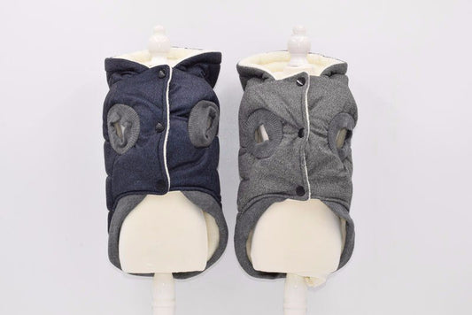 KFX-6410429 Cozy Small Pet Cotton Jacket with Lamb Wool Lining for Autumn and Winter