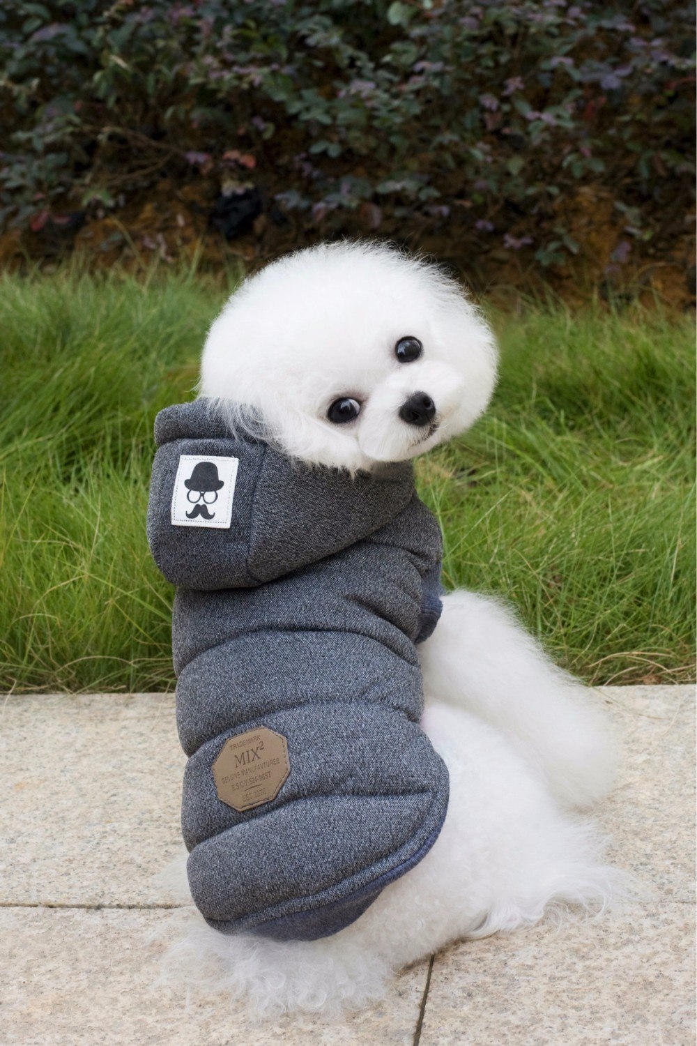 KFX-6410429 Cozy Small Pet Cotton Jacket with Lamb Wool Lining for Autumn and Winter