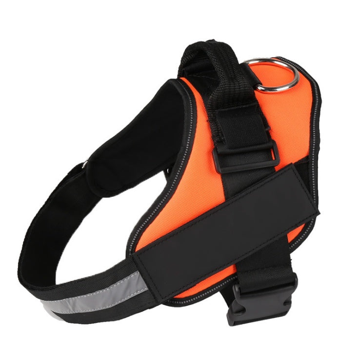 KFX-6411325 Adjustable Nylon Dog Chest Harness with Reflective Strips and Durable Traction Rope