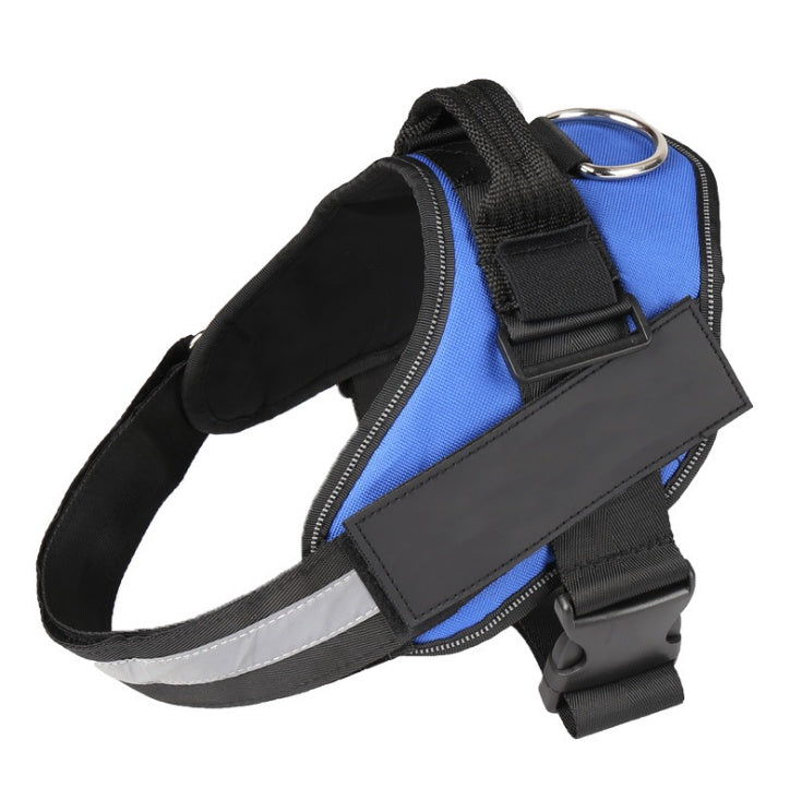 KFX-6411325 Adjustable Nylon Dog Chest Harness with Reflective Strips and Durable Traction Rope