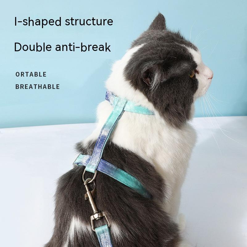 KFX-6411837 I-shaped Pet Traction Rope for Secure Walking - Polyester Material, Available in Pale Blue-Green, Deciduous Yellow, Spider Silk Powder