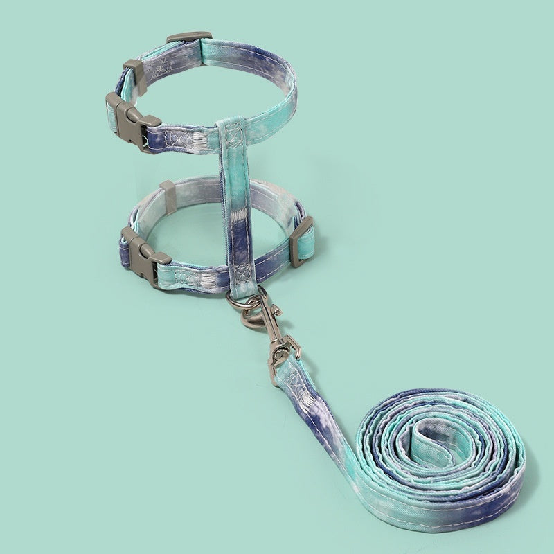KFX-6411837 I-shaped Pet Traction Rope for Secure Walking - Polyester Material, Available in Pale Blue-Green, Deciduous Yellow, Spider Silk Powder
