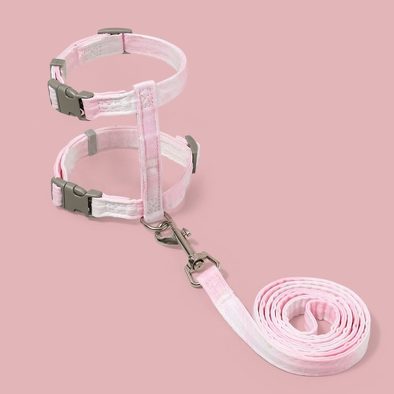 KFX-6411837 I-shaped Pet Traction Rope for Secure Walking - Polyester Material, Available in Pale Blue-Green, Deciduous Yellow, Spider Silk Powder