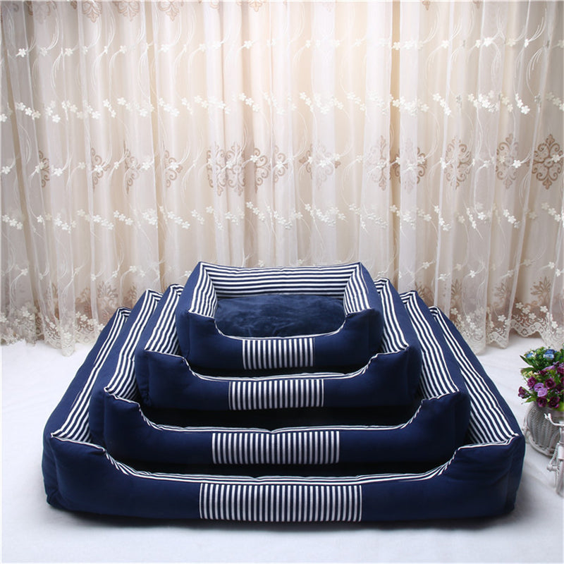 KFX-6412093 Removable and Washable Canvas Pet Nest for All Seasons - Available in Dark Blue, Gray, Brown, and Red, Sizes 50CM, 70CM, 90CM