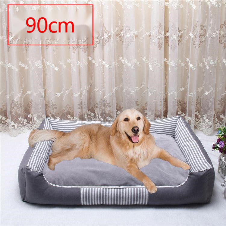KFX-6412093 Removable and Washable Canvas Pet Nest for All Seasons - Available in Dark Blue, Gray, Brown, and Red, Sizes 50CM, 70CM, 90CM