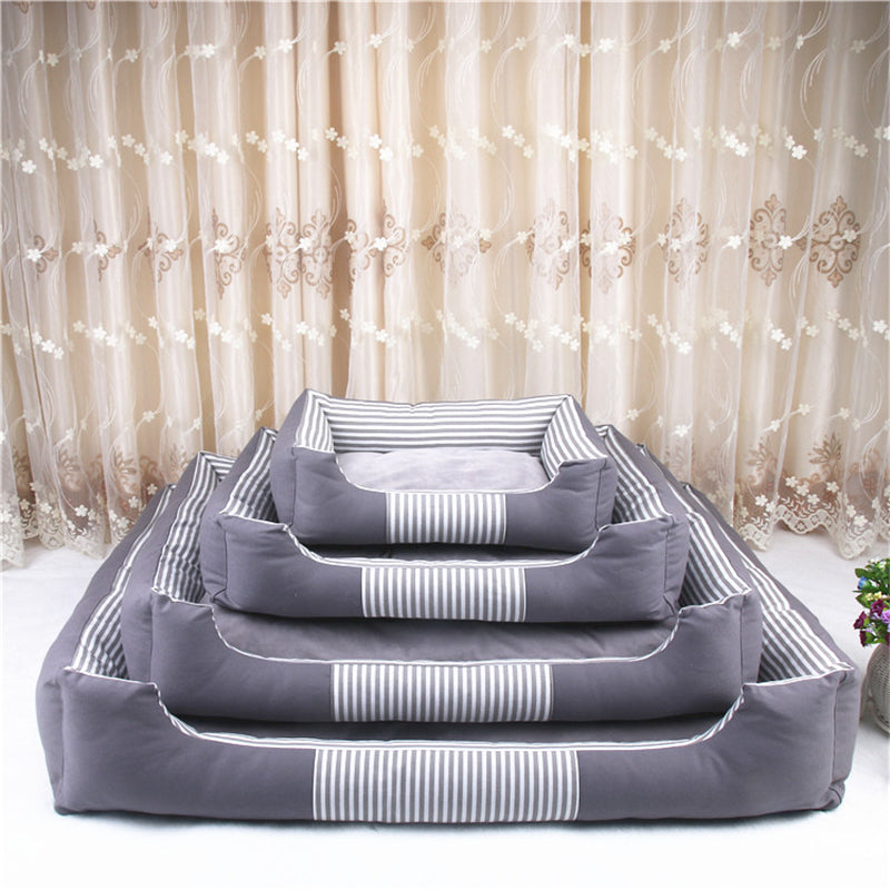 KFX-6412093 Removable and Washable Canvas Pet Nest for All Seasons - Available in Dark Blue, Gray, Brown, and Red, Sizes 50CM, 70CM, 90CM