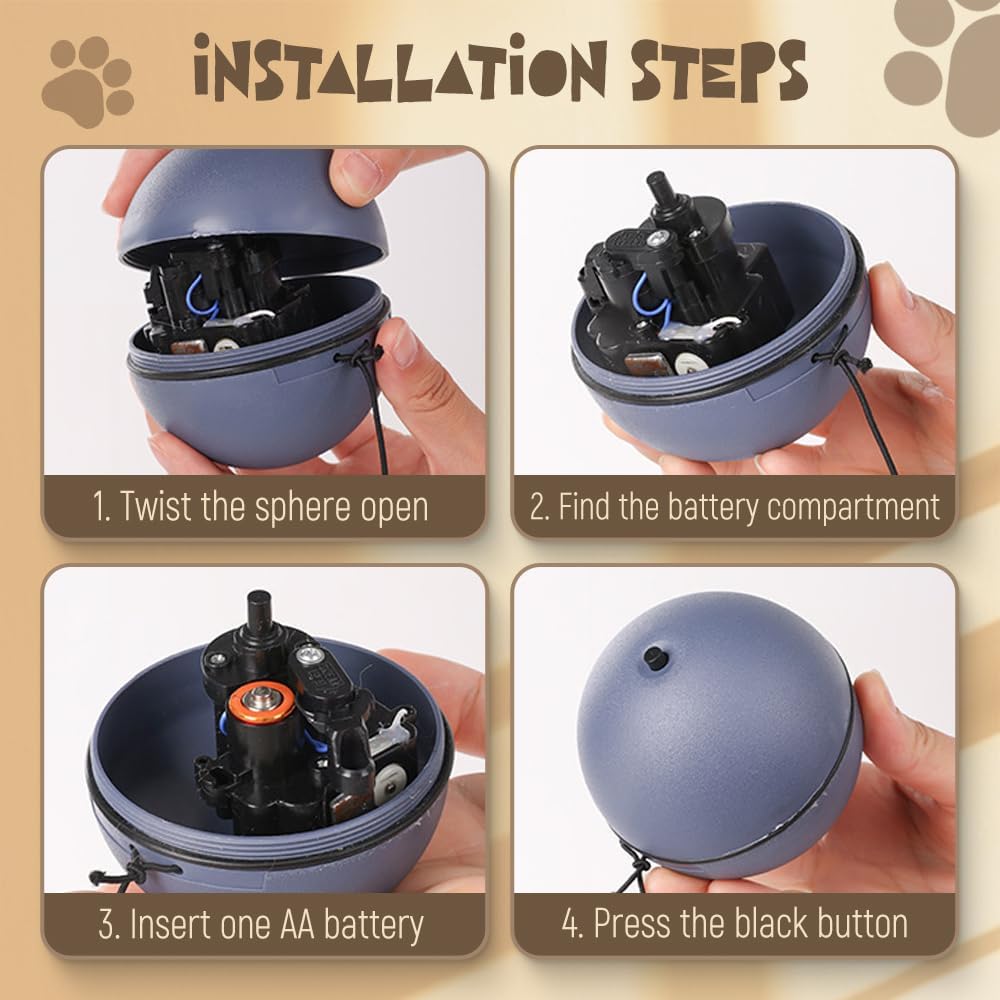 KFX-6415293 Automatic Self-Rolling Cat and Dog Ball Toy for Interactive Play and Exercise