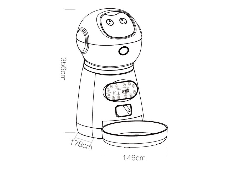 KFX-6415805 Automatic Pet Feeder with Removable Grain Barrel and Voice Record Function