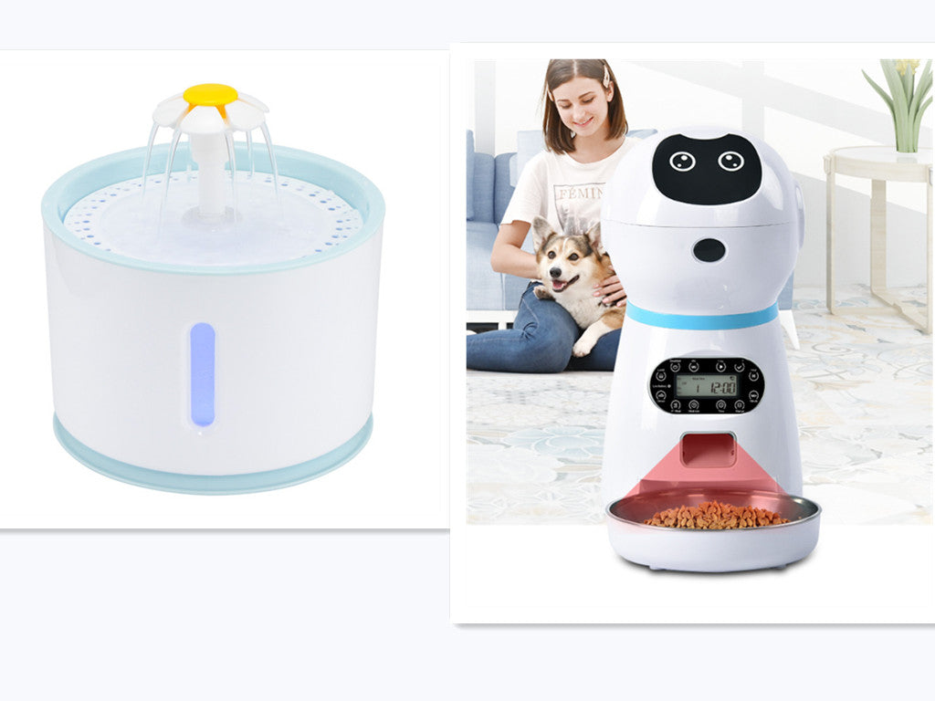 KFX-6415805 Automatic Pet Feeder with Removable Grain Barrel and Voice Record Function