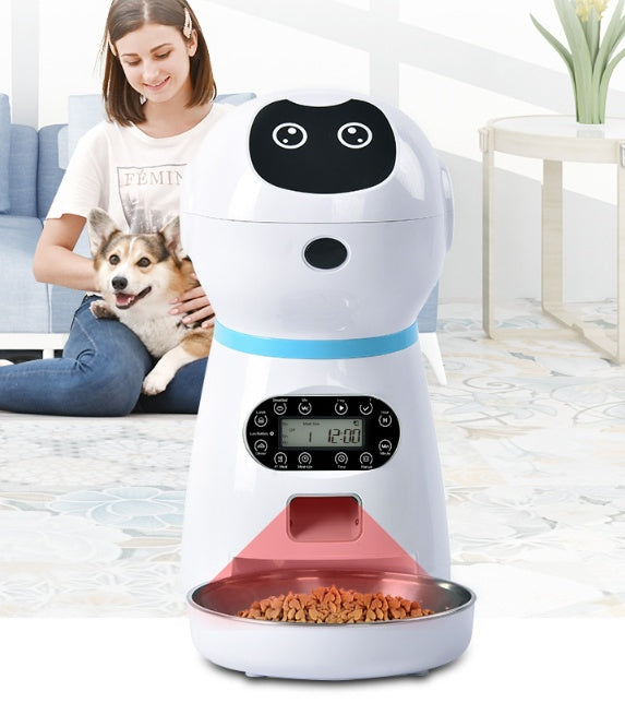 KFX-6415805 Automatic Pet Feeder with Removable Grain Barrel and Voice Record Function