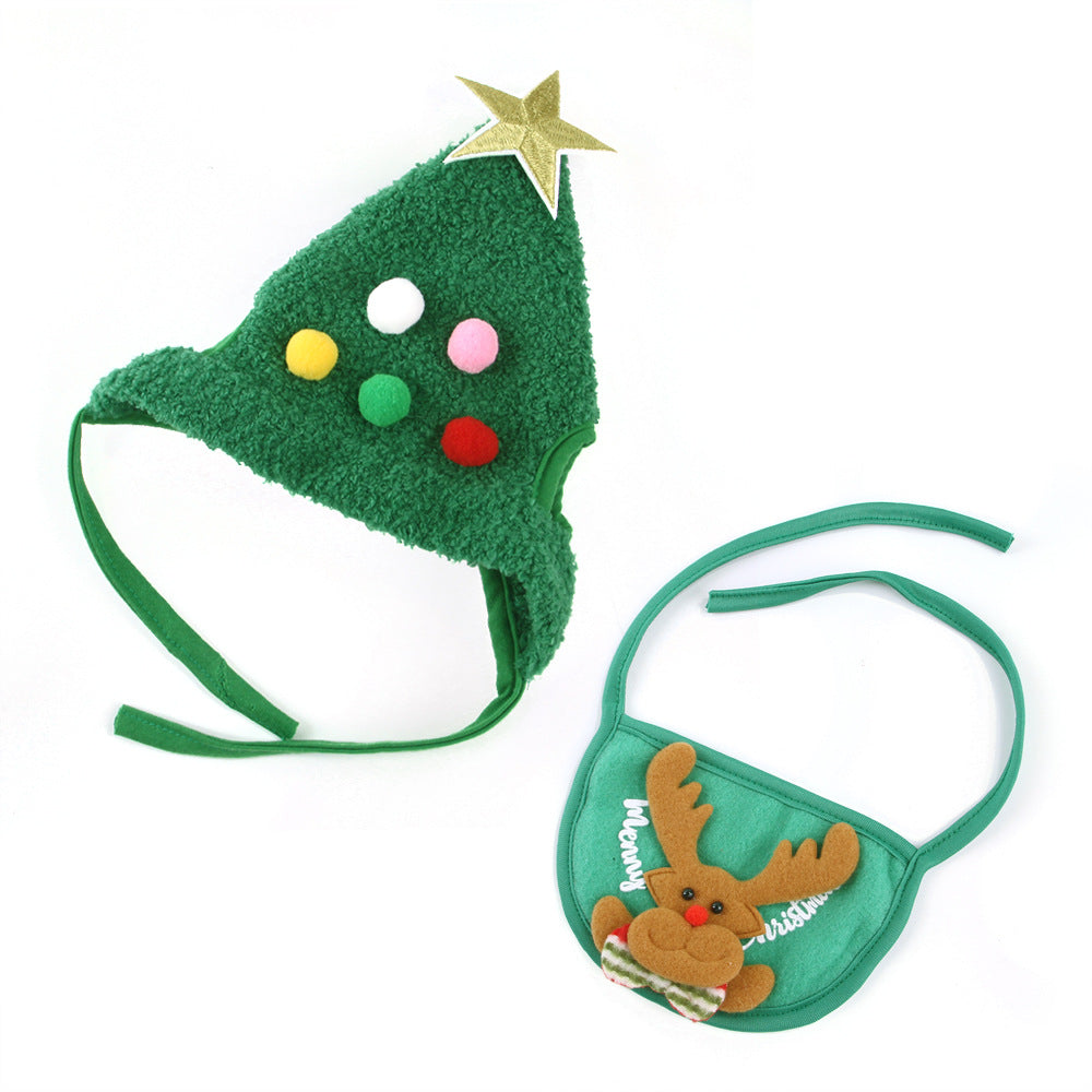 KFX-6416189 Winter Pet Costume with Cute Christmas Antlers and Bibs for Small to Medium Pets