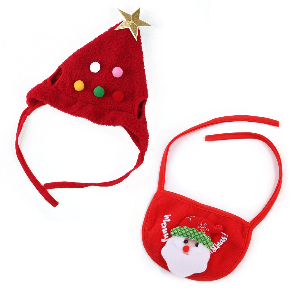 KFX-6416189 Winter Pet Costume with Cute Christmas Antlers and Bibs for Small to Medium Pets