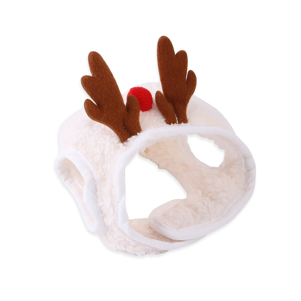 KFX-6416189 Winter Pet Costume with Cute Christmas Antlers and Bibs for Small to Medium Pets