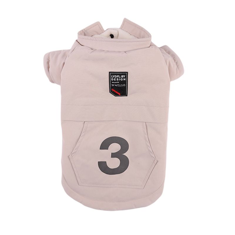 KFX-6416445 Cozy Plus Velvet Digital Coat for Dogs - Autumn and Winter Apparel in Light Khaki, Bean Paste Powder, Dark Night Blue