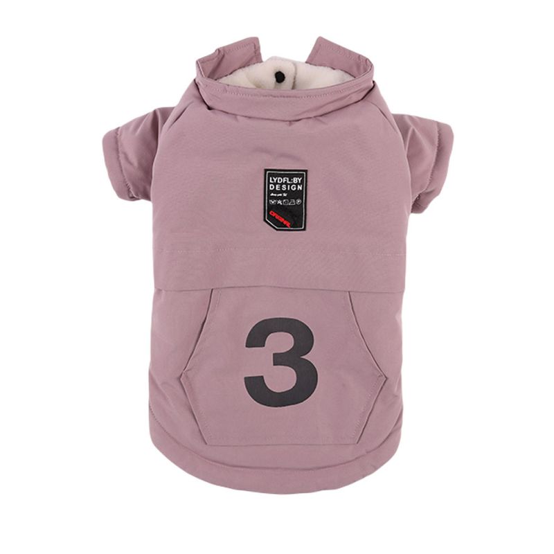 KFX-6416445 Cozy Plus Velvet Digital Coat for Dogs - Autumn and Winter Apparel in Light Khaki, Bean Paste Powder, Dark Night Blue