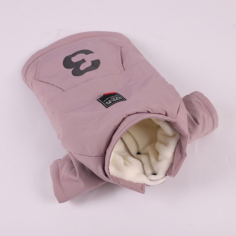 KFX-6416445 Cozy Plus Velvet Digital Coat for Dogs - Autumn and Winter Apparel in Light Khaki, Bean Paste Powder, Dark Night Blue