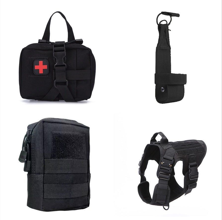 KFX-6417469 Tactical Outdoor Dog Vest with Quick Disassembly for Training - Available in Black, Camouflage, and Multiple Sizes