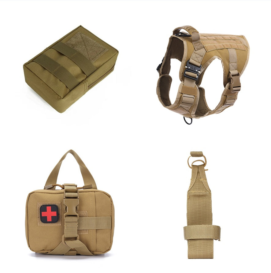 KFX-6417469 Tactical Outdoor Dog Vest with Quick Disassembly for Training - Available in Black, Camouflage, and Multiple Sizes