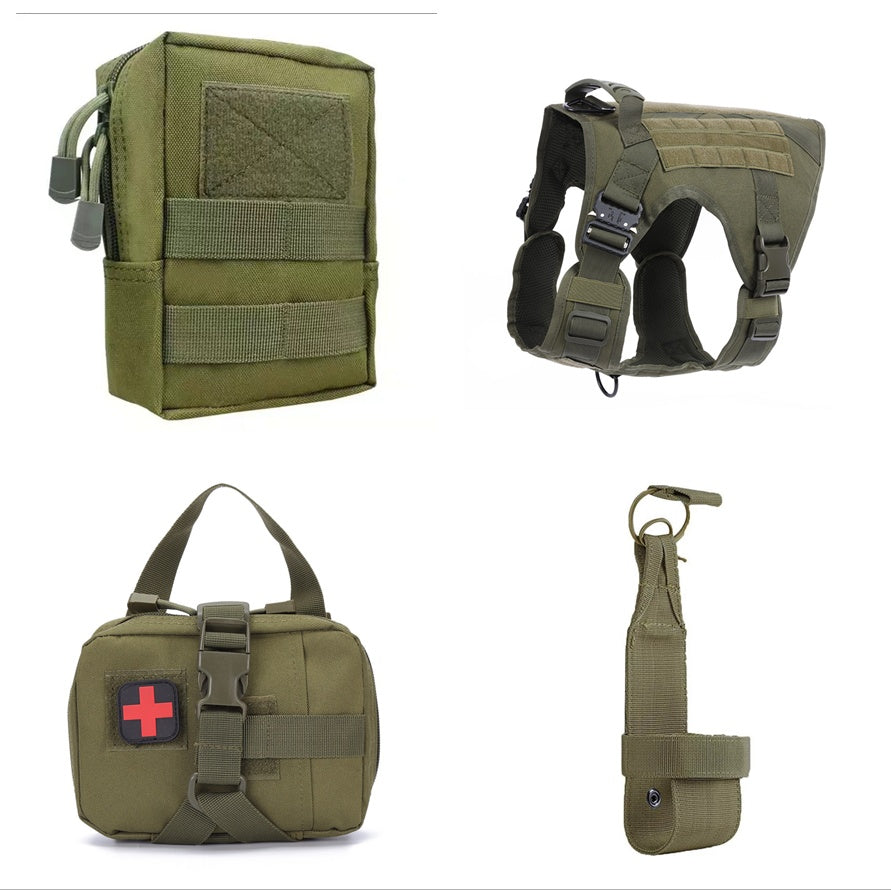 KFX-6417469 Tactical Outdoor Dog Vest with Quick Disassembly for Training - Available in Black, Camouflage, and Multiple Sizes