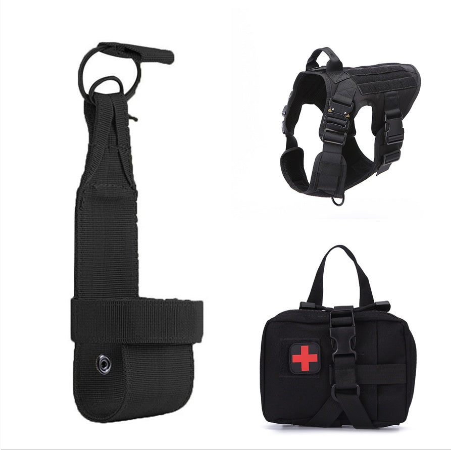 KFX-6417469 Tactical Outdoor Dog Vest with Quick Disassembly for Training - Available in Black, Camouflage, and Multiple Sizes