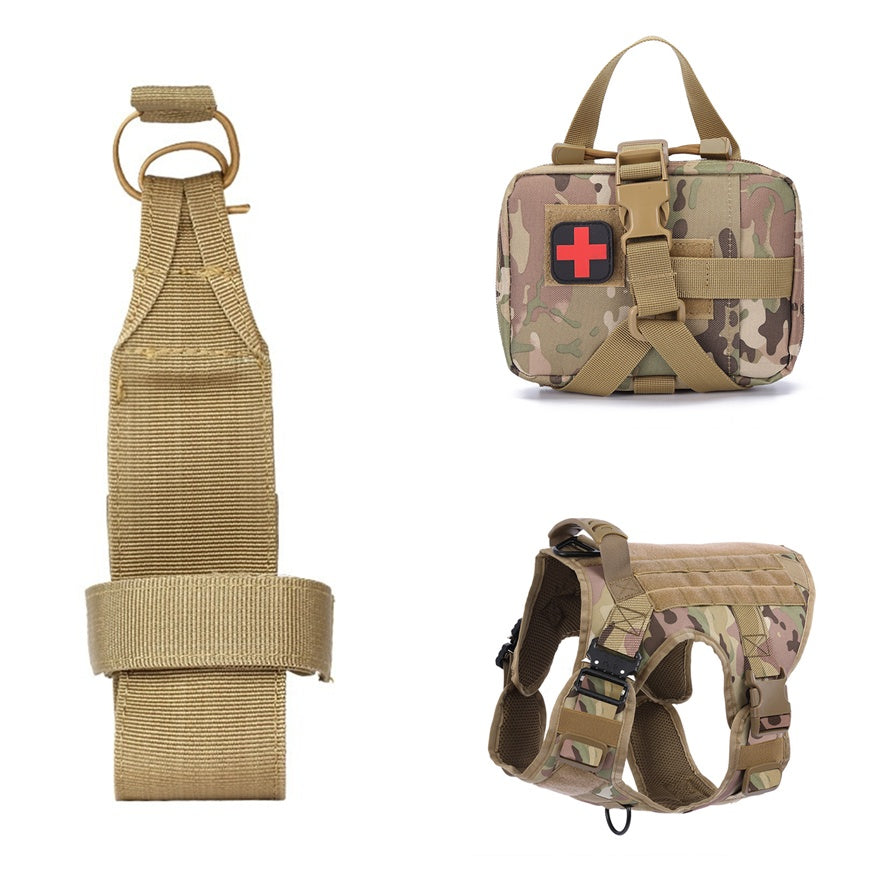 KFX-6417469 Tactical Outdoor Dog Vest with Quick Disassembly for Training - Available in Black, Camouflage, and Multiple Sizes