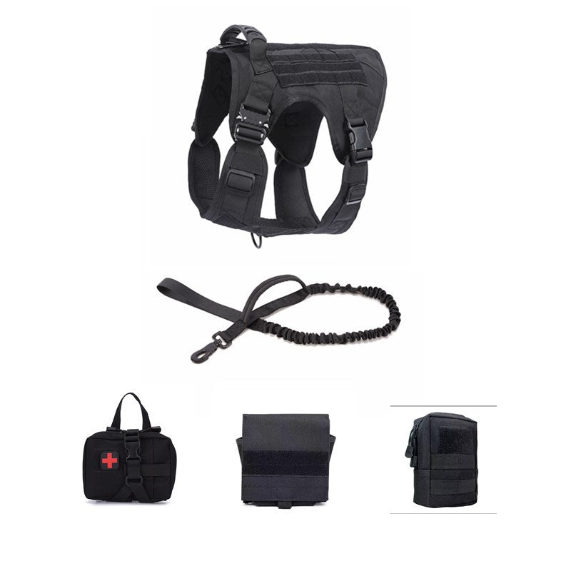 KFX-6417469 Tactical Outdoor Dog Vest with Quick Disassembly for Training - Available in Black, Camouflage, and Multiple Sizes