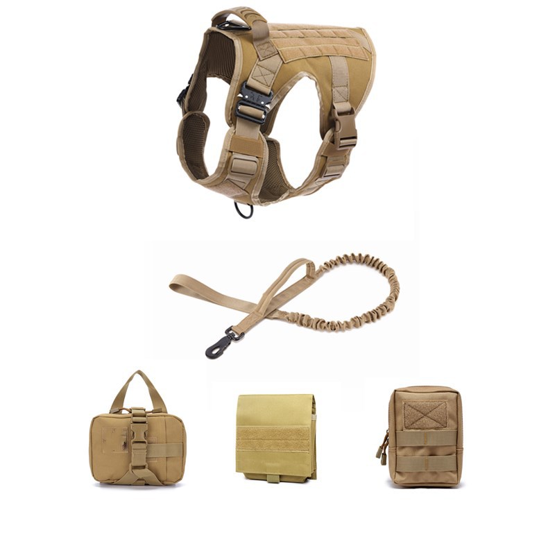 KFX-6417469 Tactical Outdoor Dog Vest with Quick Disassembly for Training - Available in Black, Camouflage, and Multiple Sizes