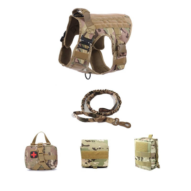 KFX-6417469 Tactical Outdoor Dog Vest with Quick Disassembly for Training - Available in Black, Camouflage, and Multiple Sizes