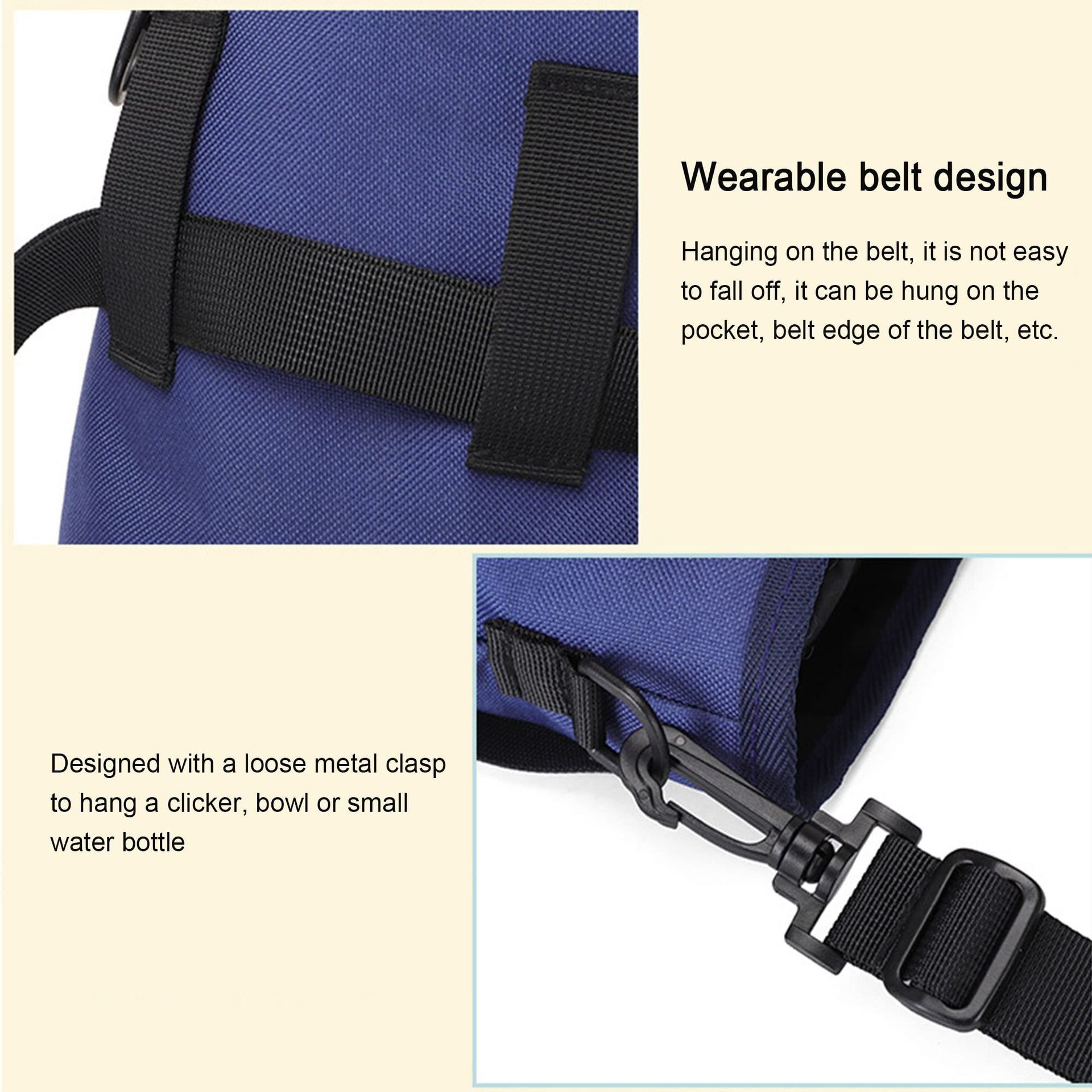 KFX-6417597 Dog Training Crossbody Bag for Outdoor Travel - Light Green & Dark Blue, Oxford Material, 15x7x17.5cm