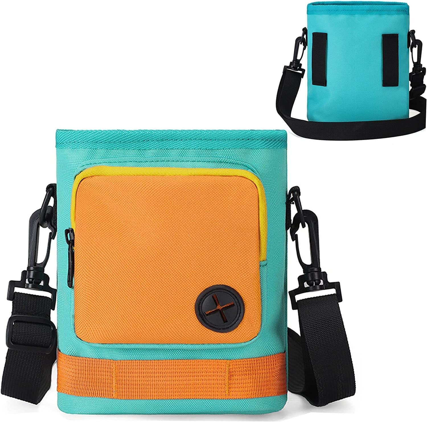 KFX-6417597 Dog Training Crossbody Bag for Outdoor Travel - Light Green & Dark Blue, Oxford Material, 15x7x17.5cm