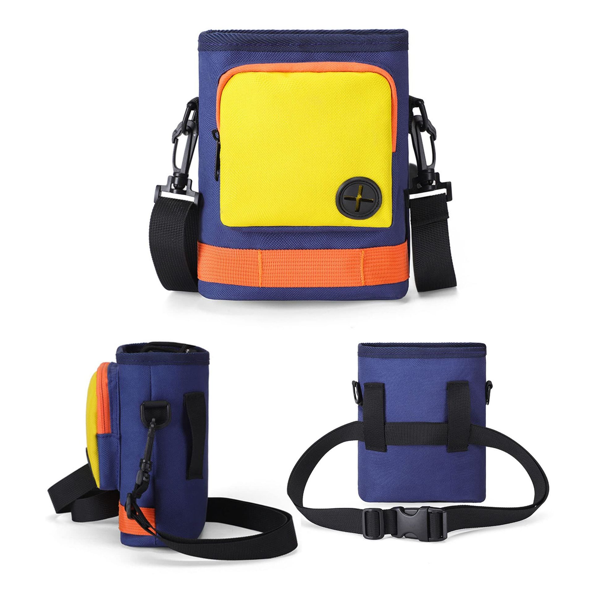 KFX-6417597 Dog Training Crossbody Bag for Outdoor Travel - Light Green & Dark Blue, Oxford Material, 15x7x17.5cm