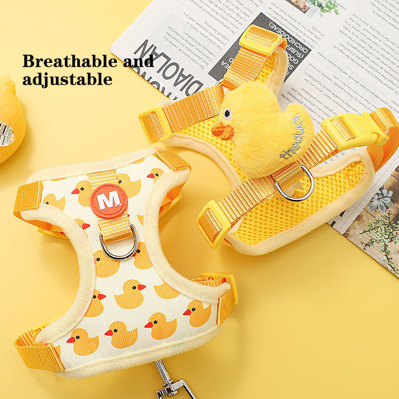 KFX-6419261 Adjustable Yellow Duck Traction Vest and Rope for Cats – Durable, Comfortable, Easy to Clean