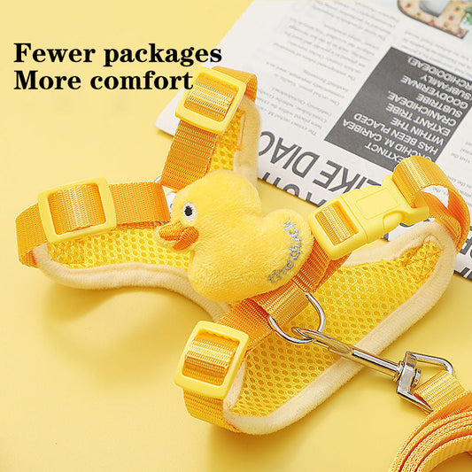 KFX-6419261 Adjustable Yellow Duck Traction Vest and Rope for Cats – Durable, Comfortable, Easy to Clean