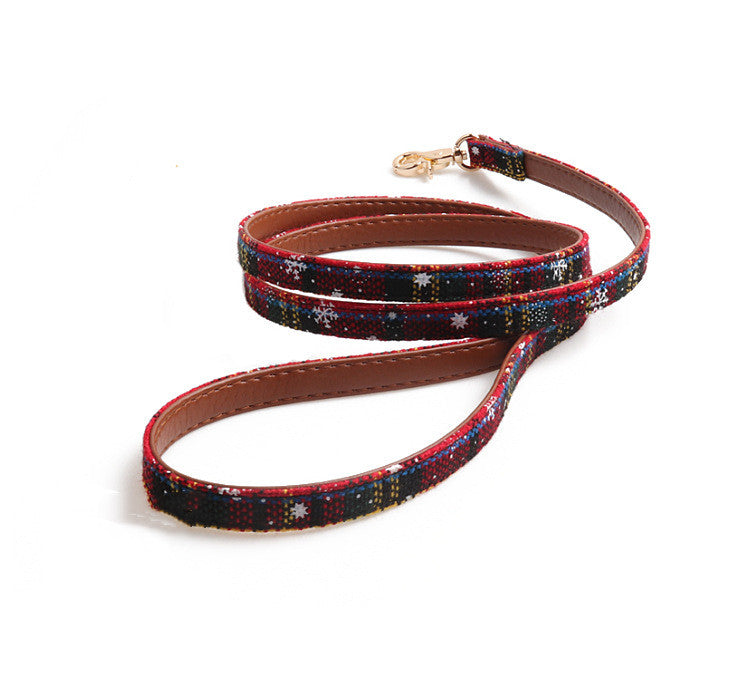 KFX-6419773 Adjustable Christmas Pet Collar for Dogs and Cats - Cute Holiday Design in Red and Green