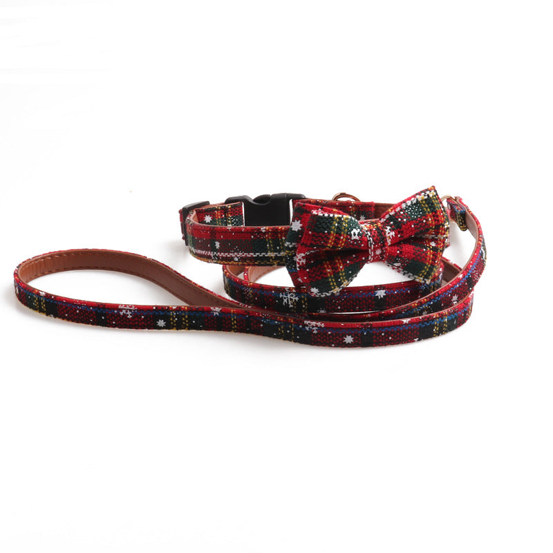 KFX-6419773 Adjustable Christmas Pet Collar for Dogs and Cats - Cute Holiday Design in Red and Green