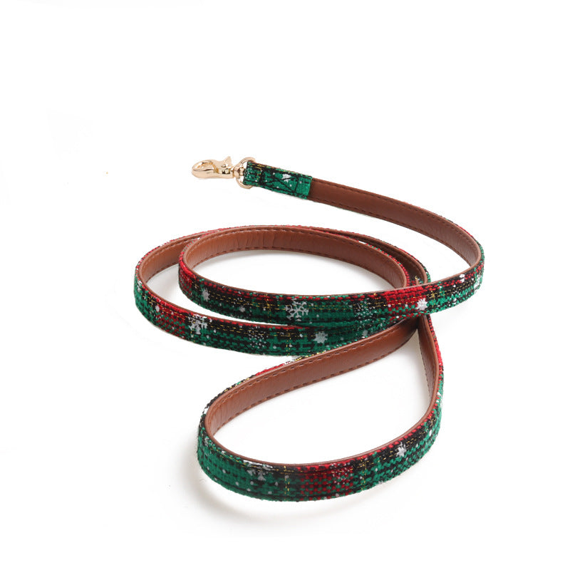 KFX-6419773 Adjustable Christmas Pet Collar for Dogs and Cats - Cute Holiday Design in Red and Green