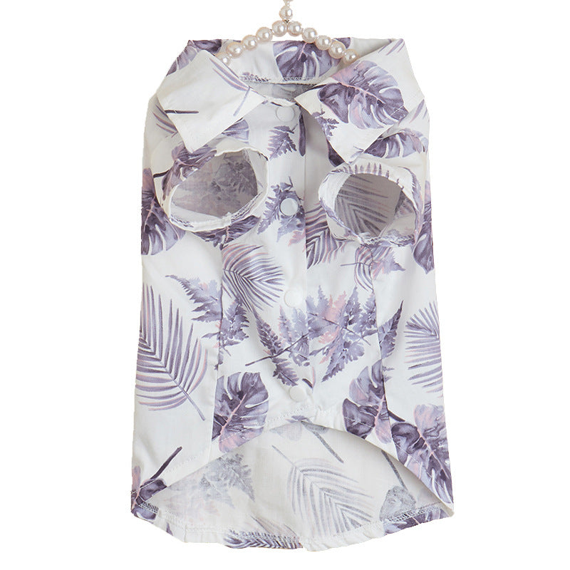 KFX-6420157 Hawaiian Style Beach Vacation Dog Shirt - Polyester Material, Unisex Design