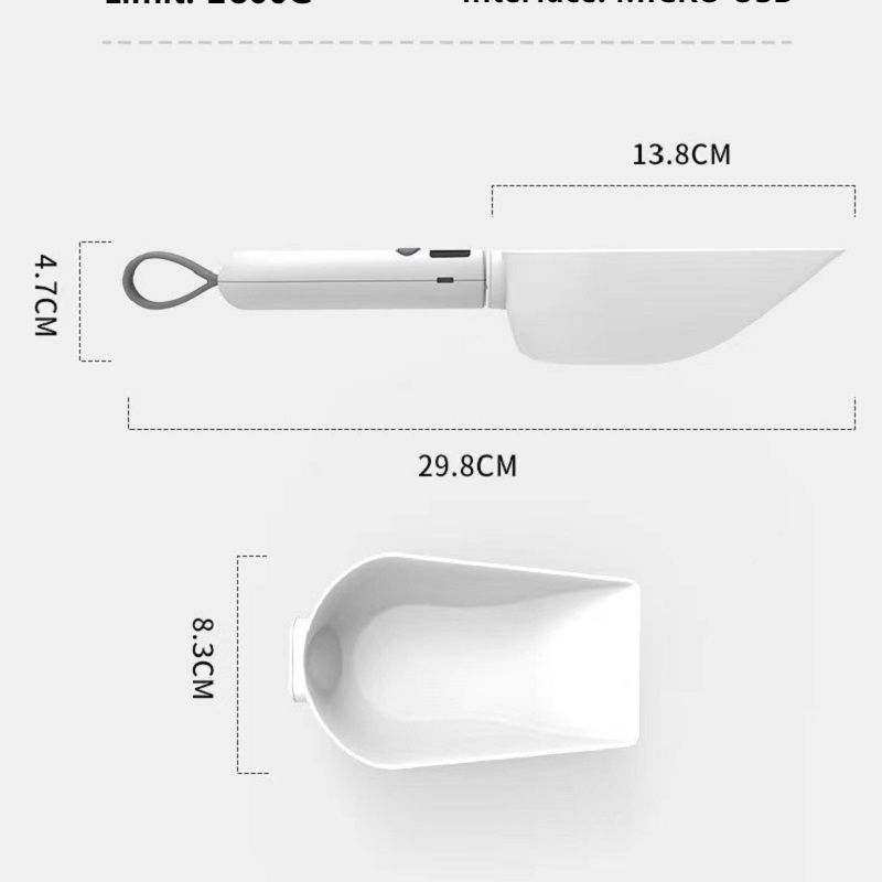 KFX-6421565 Transparent Pet Food Spoon with Measurement Scale – Food Grade ABS, Safe & Hygienic, 15.3*14.2*5.5cm