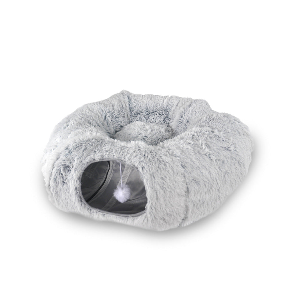 KFX-6421821 Plush Foldable Cat Tunnel Nest in Multiple Sizes for Comfortable Resting