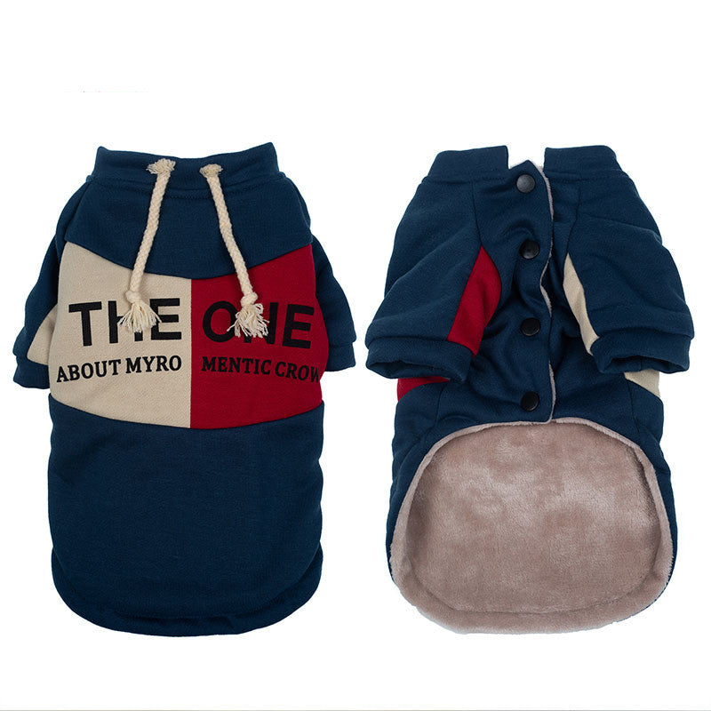 KFX-6422845 Cozy Cotton Two-Legged Sweater for Small Dogs in Red, Blue, and Gray