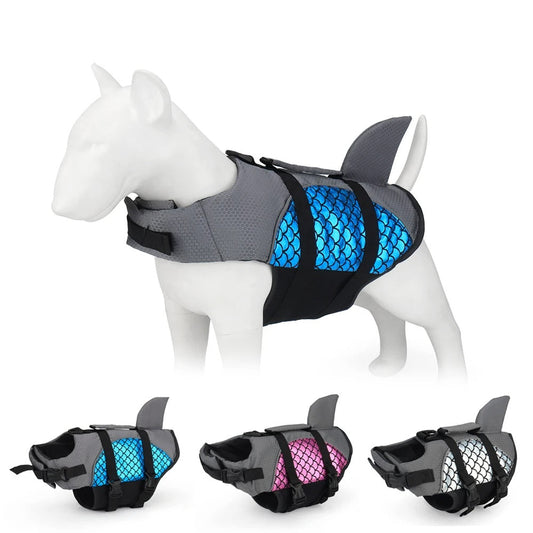 KFX-6424125 Pet Life Jacket with Football Pattern - Blue, Red, Silver | XS-XXL Sizes Available