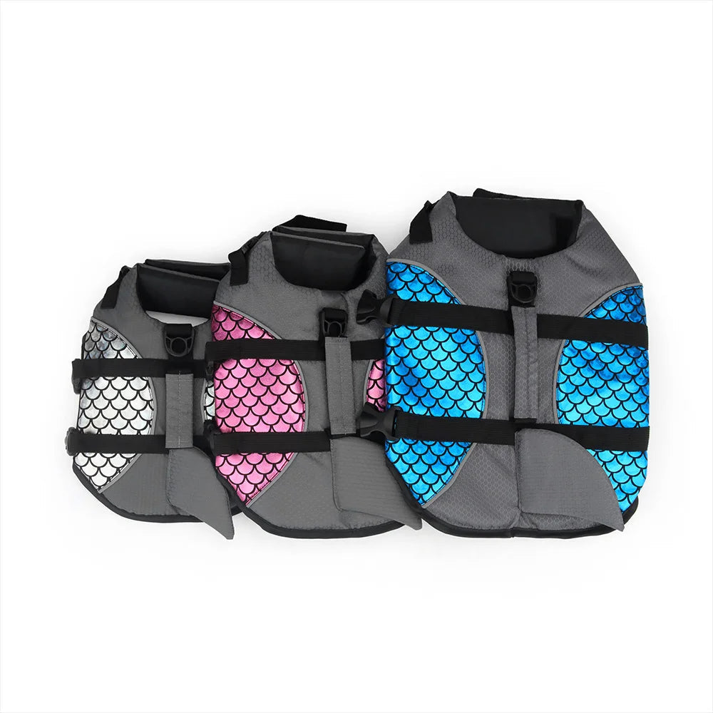 KFX-6424125 Pet Life Jacket with Football Pattern - Blue, Red, Silver | XS-XXL Sizes Available