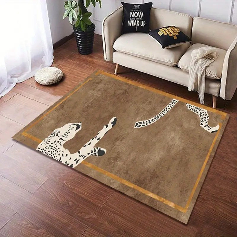 KFX-6424381 Leopard Print Crystal Velvet Carpet in Various Sizes and Shapes