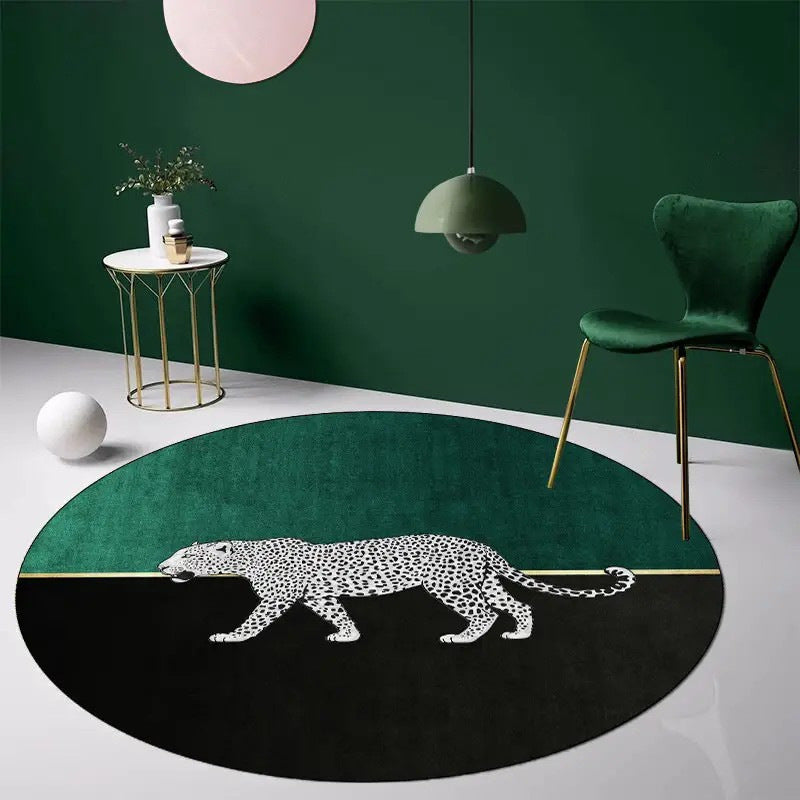 KFX-6424381 Leopard Print Crystal Velvet Carpet in Various Sizes and Shapes