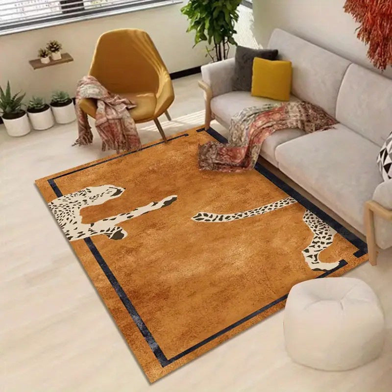 KFX-6424381 Leopard Print Crystal Velvet Carpet in Various Sizes and Shapes