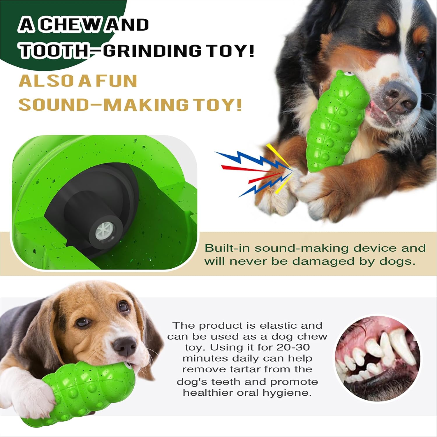 KFX-6425021 Interactive Bug-Shaped Dog Chew Toy - Durable, Squeaky, Bite Resistant TPR for Medium to Large Dogs