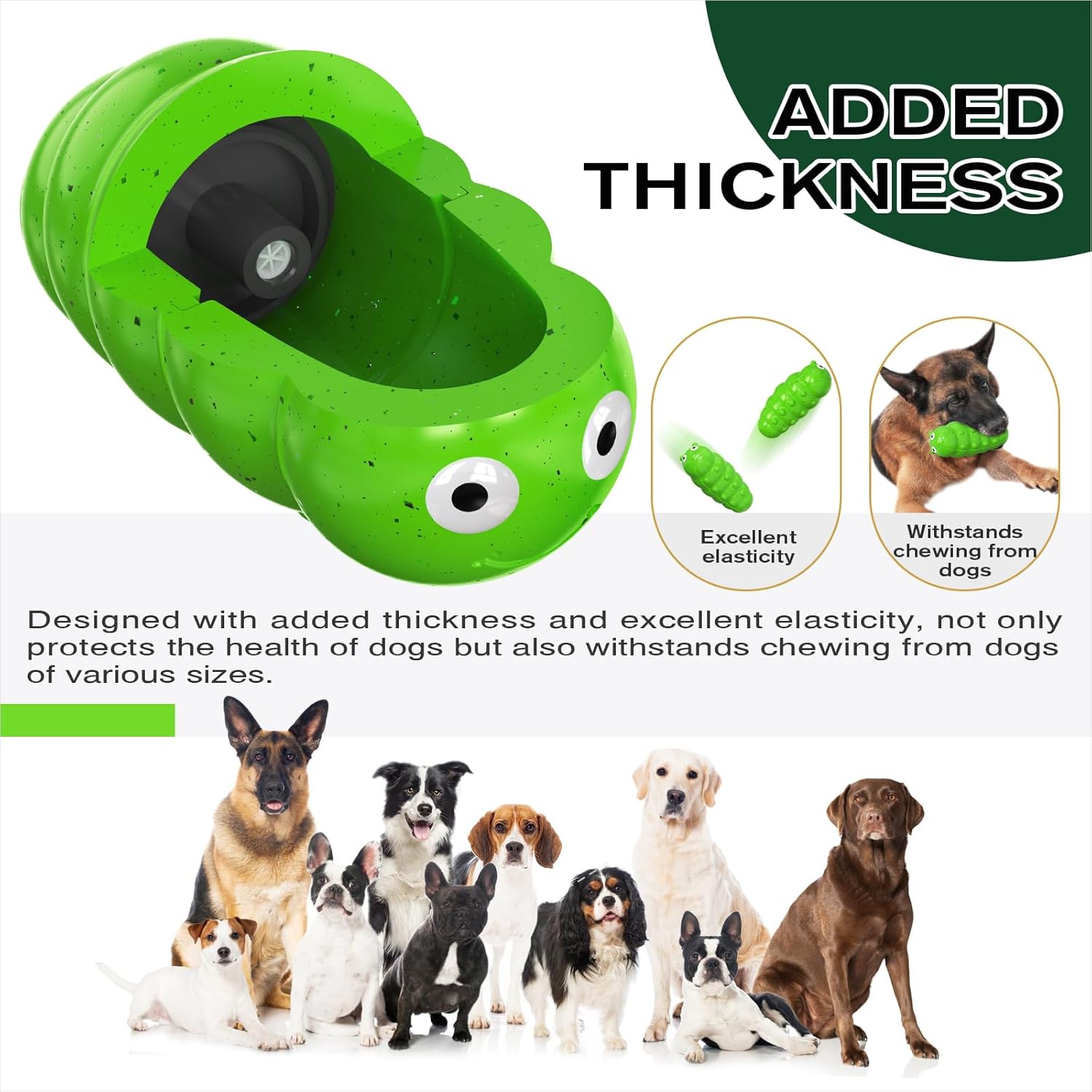 KFX-6425021 Interactive Bug-Shaped Dog Chew Toy - Durable, Squeaky, Bite Resistant TPR for Medium to Large Dogs