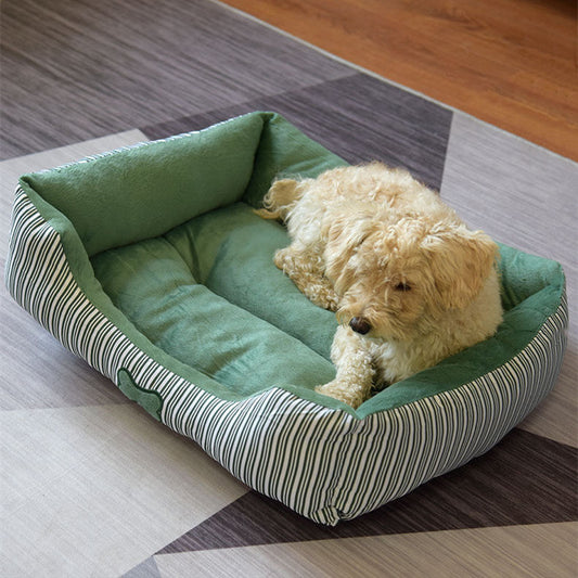 KFX-6427581 Cozy Bone Pattern Teddy Kennel for Small and Medium Pets - All Seasons Pet Nest